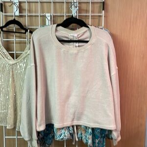 Sage The Label Womens Ruched Back Oversize Crew Neck Sweater